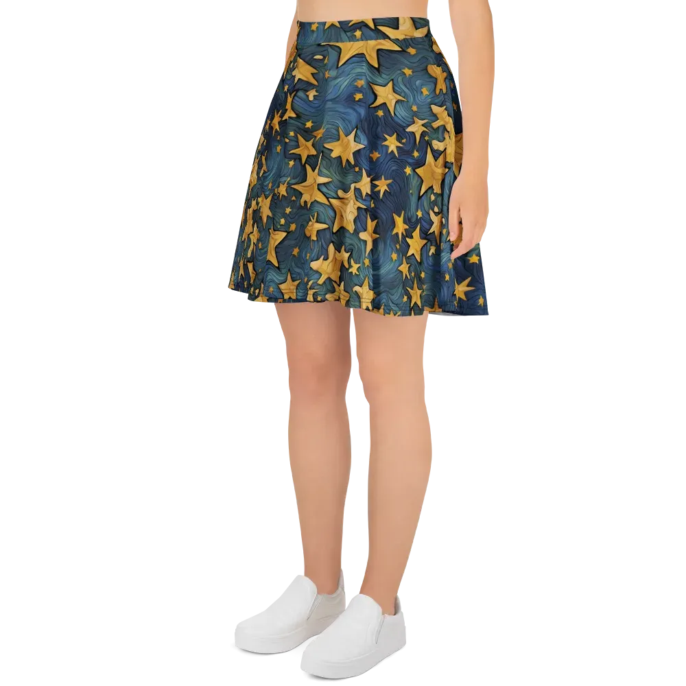 Midnight Starflow on Skater Skirt — Left