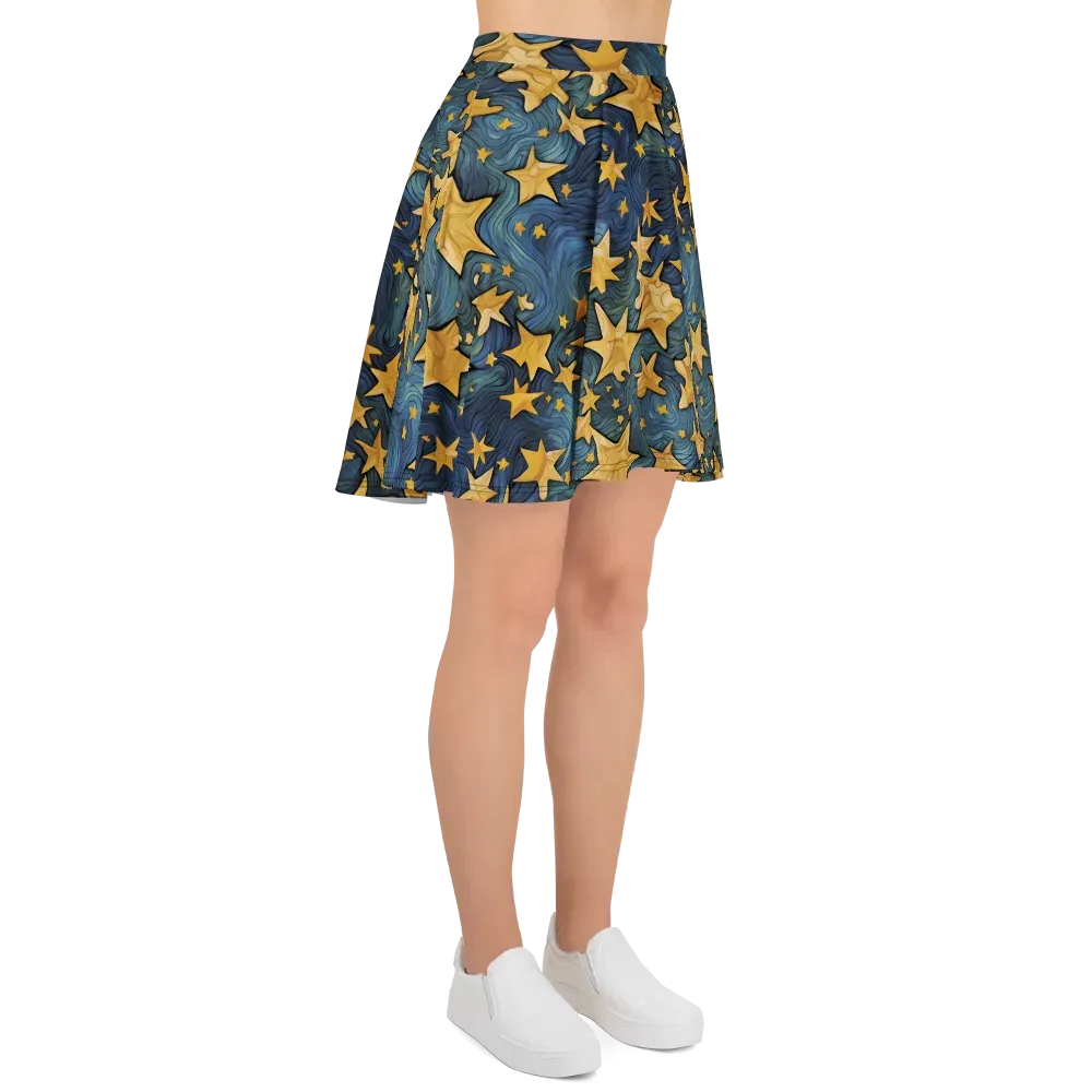 Midnight Starflow on Skater Skirt — Right