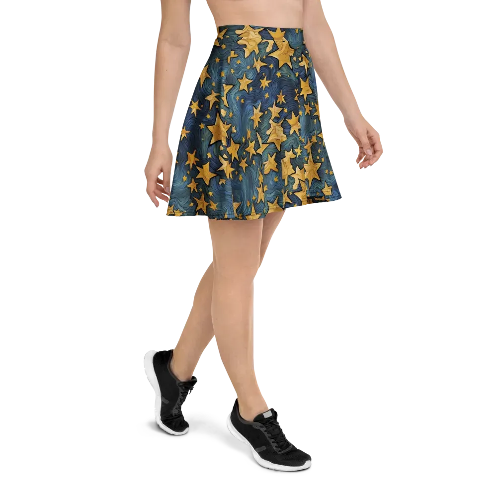 Midnight Starflow on Skater Skirt — Right