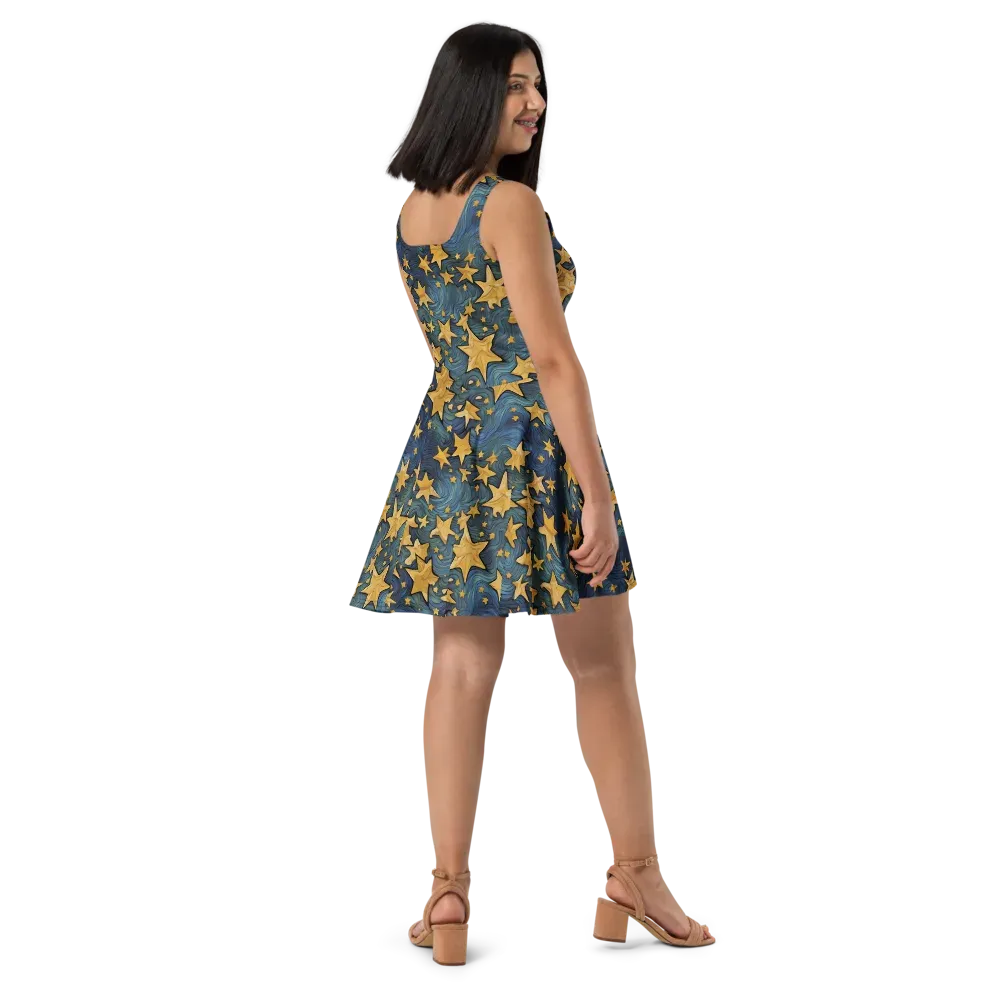 Midnight Starflow on Skater Dress — Right