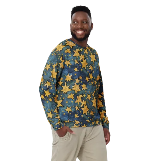 Midnight Starflow on a Sweatshirt