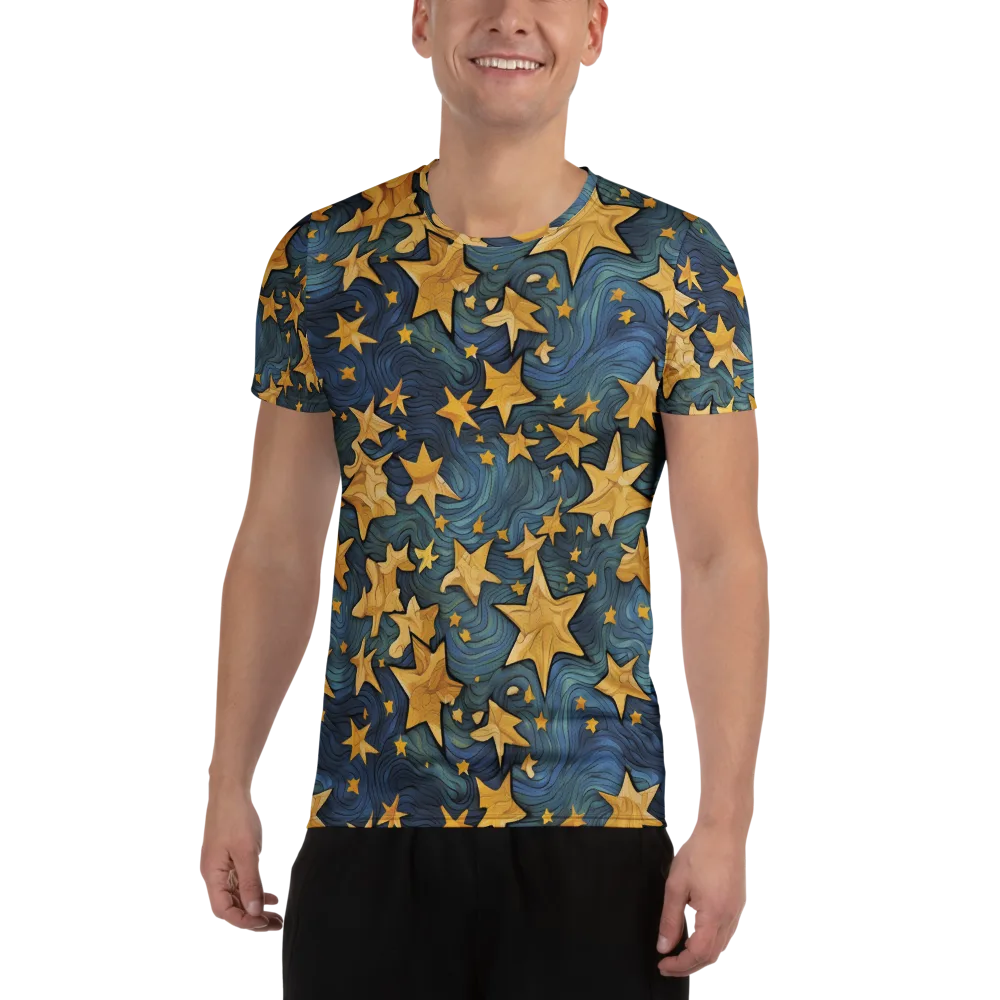 Midnight Starflow on Men's Athletic T-Shirt — Front