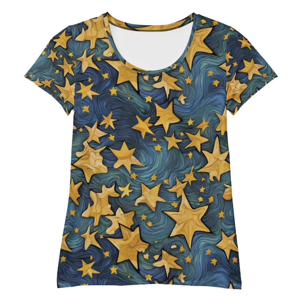 Midnight Starflow on Women's Athletic T-Shirt — Front