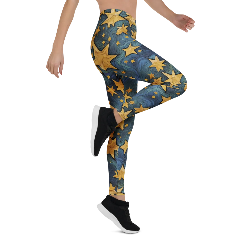 Midnight Starflow on Leggings — Right