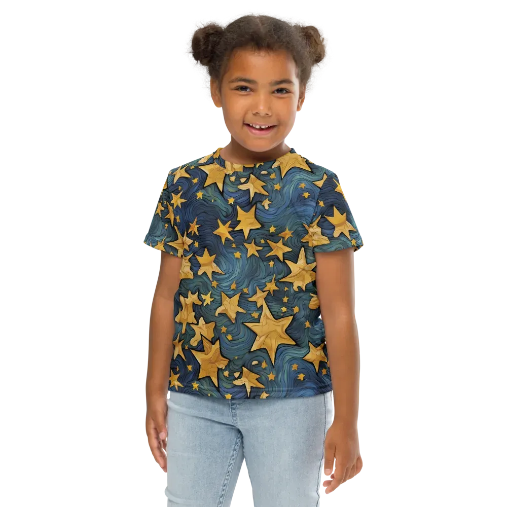 Midnight Starflow on Kids Crew Neck T-Shirt — Front