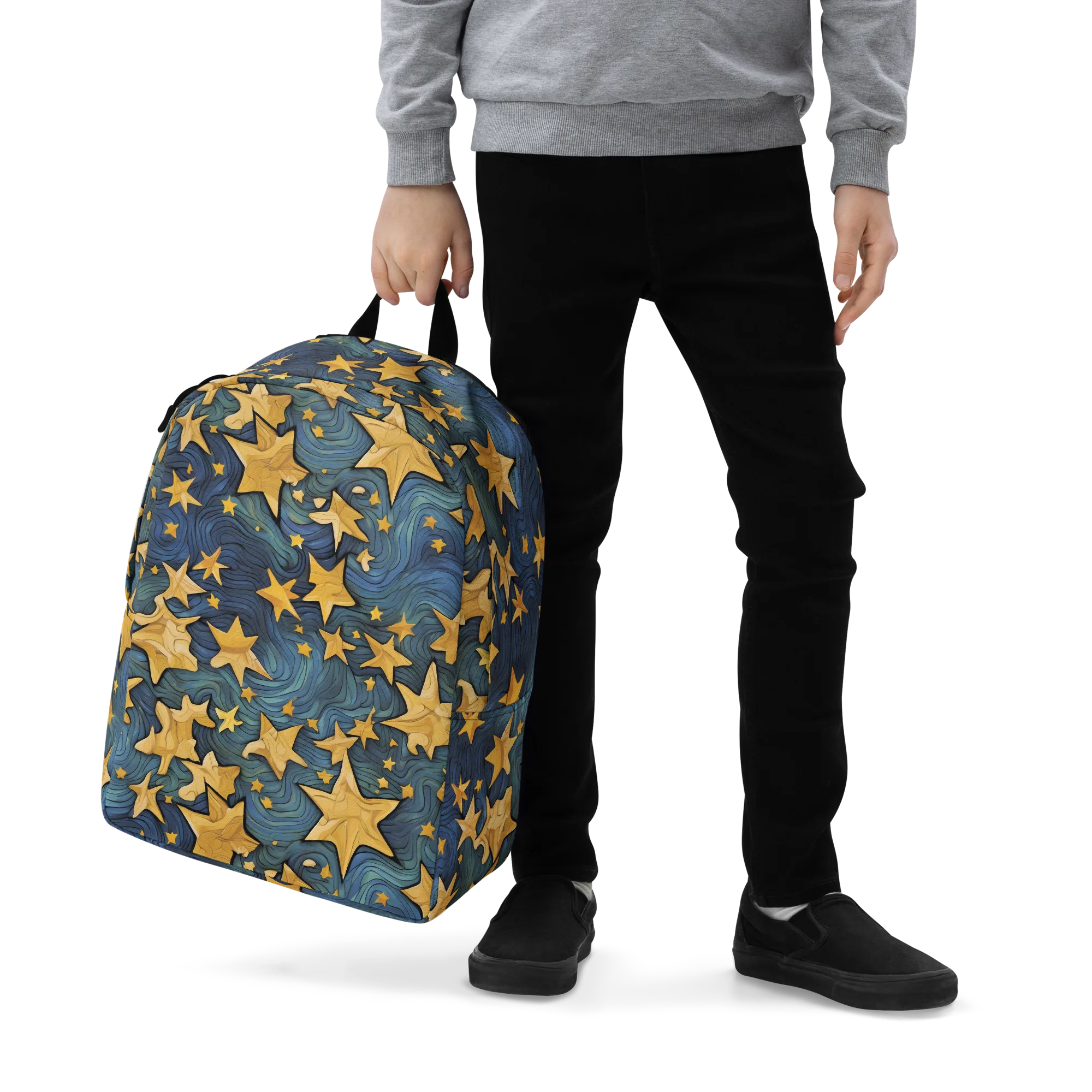 Midnight Starflow on Minimalist Backpack — Zoomed-in