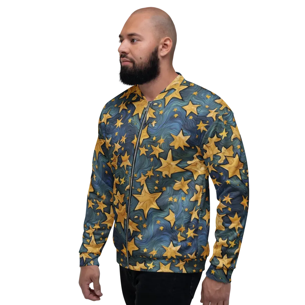 Midnight Starflow on Bomber Jacket — Left