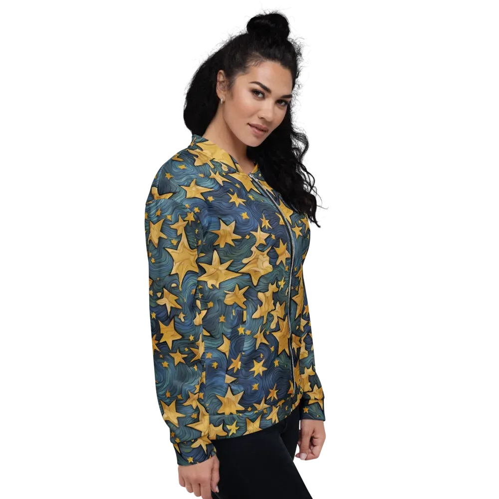 Midnight Starflow on Bomber Jacket — Right