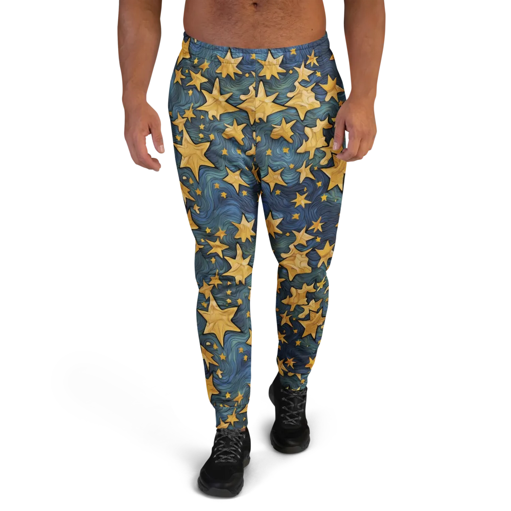 Midnight Starflow on Men's Joggers — Front