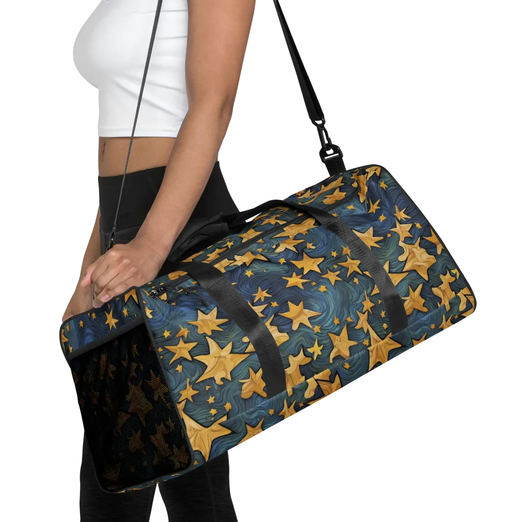 Midnight Starflow on Duffle Bag — Front