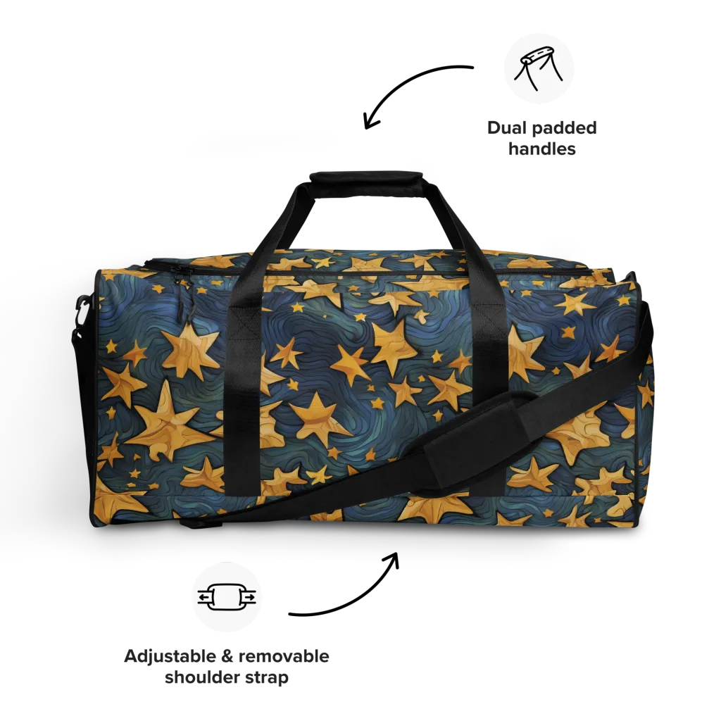 Midnight Starflow on Duffle Bag — Front