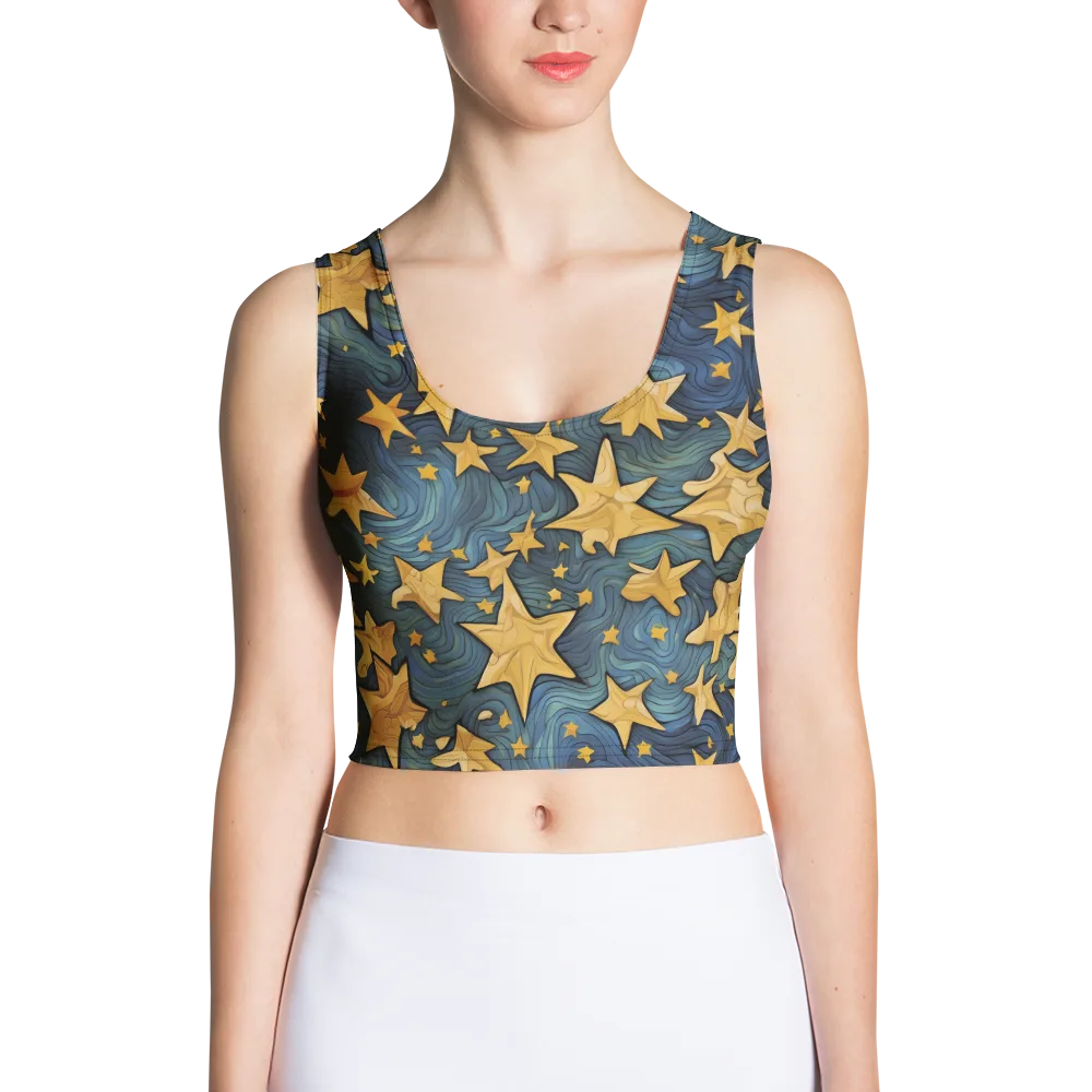 Midnight Starflow on Crop Top — Front