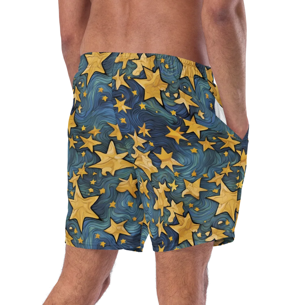 Midnight Starflow on Swim Trunks — Right Back