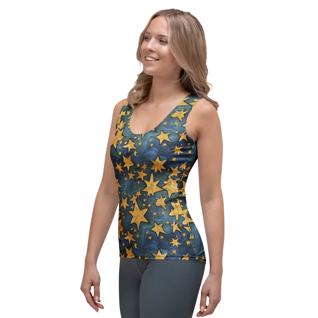 Midnight Starflow on Women's Tank Top — Left Front