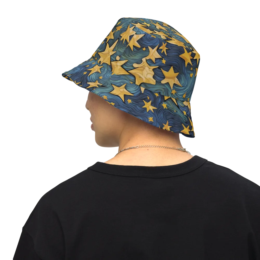 Midnight Starflow on Reversible Bucket Hat — Back Inside