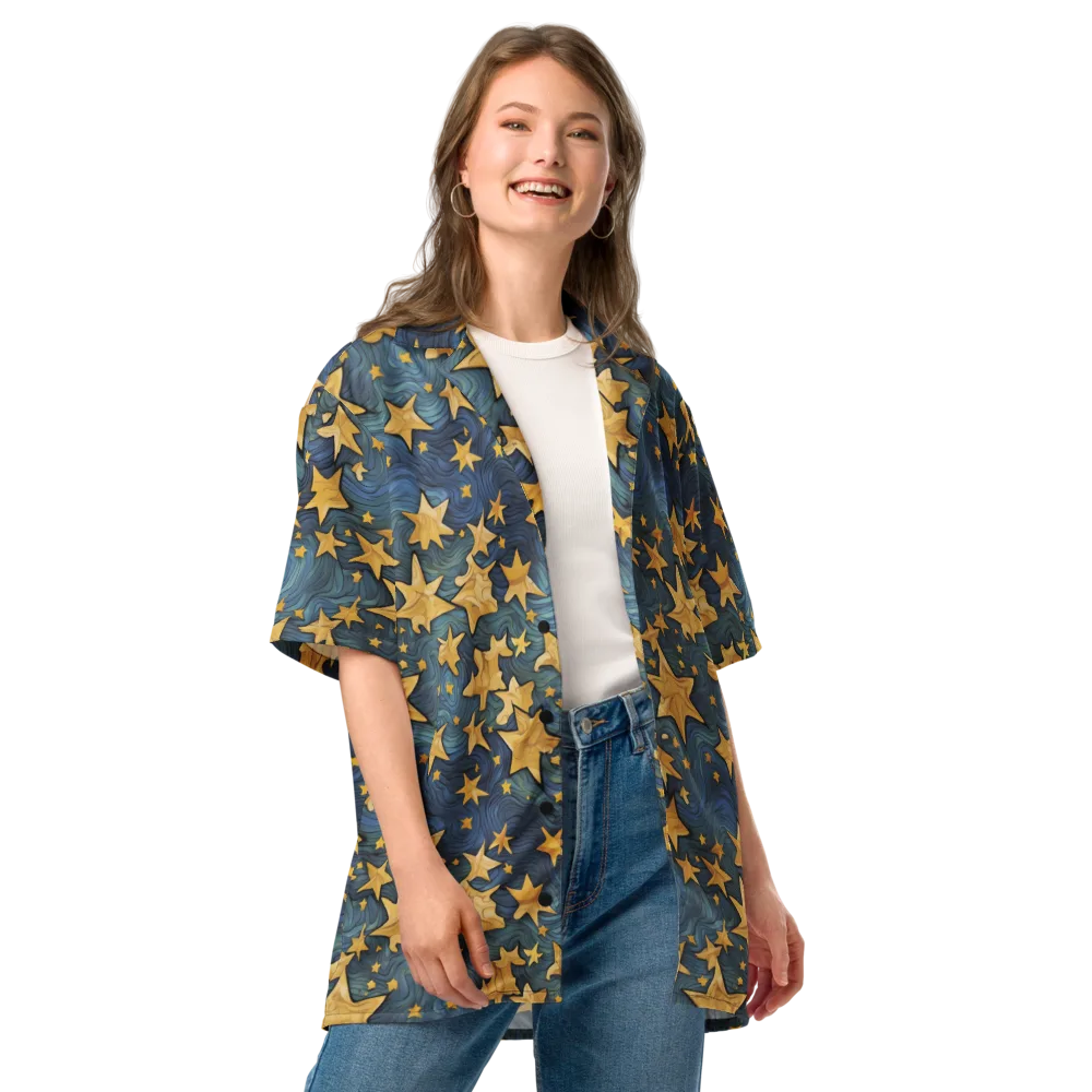 Midnight Starflow on Button Shirt — Front