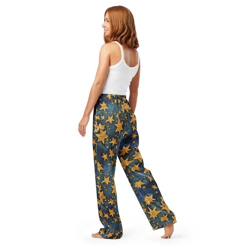 Midnight Starflow on Women's Pajama Pants — Back