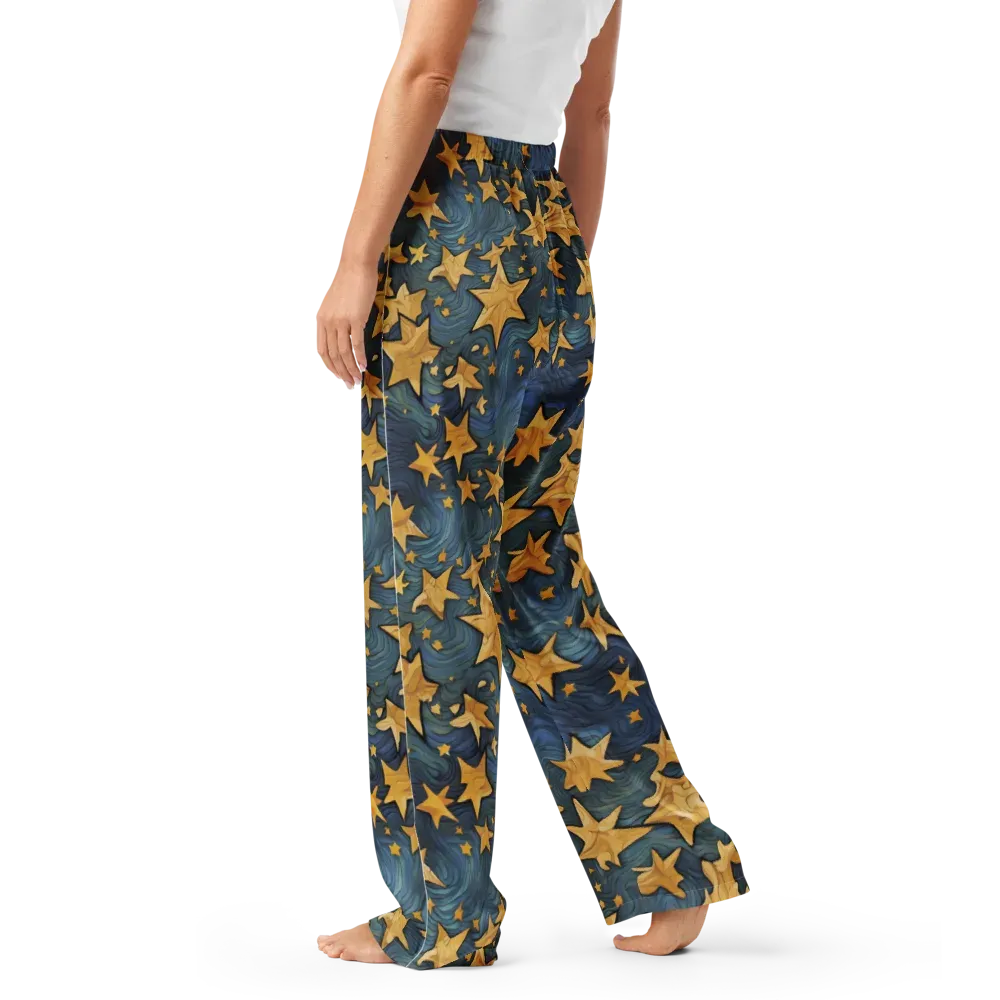 Midnight Starflow on Women's Pajama Pants — Left