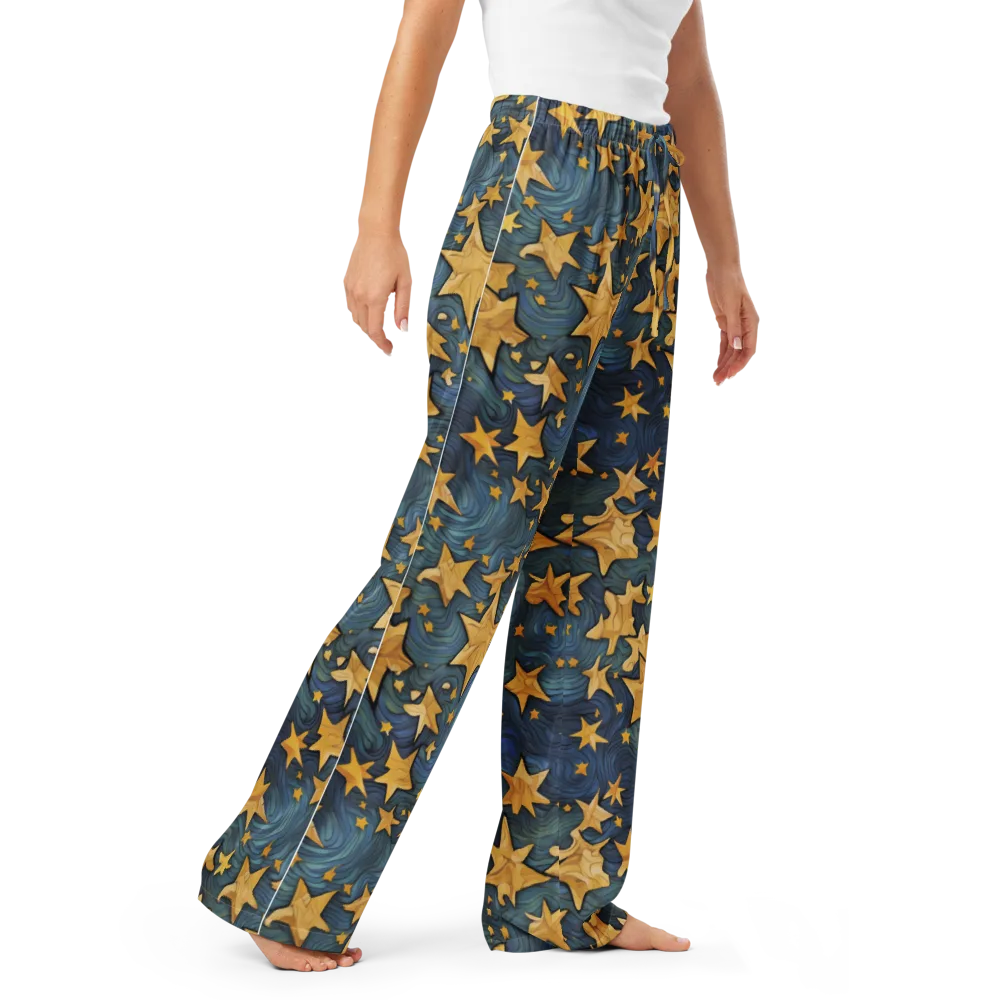 Midnight Starflow on Women's Pajama Pants — Right Front