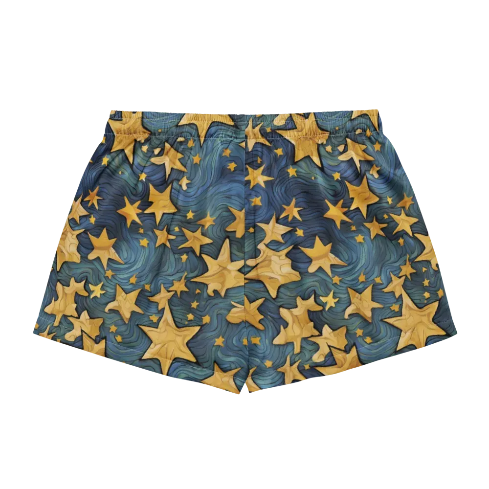 Midnight Starflow on Women's Pajama Shorts — Back
