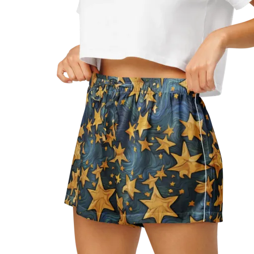 Midnight Starflow on a Women's Pajama Shorts