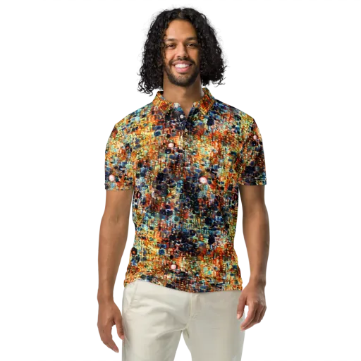 Urban Aurora on a Men's Slim Fit Polo Shirt