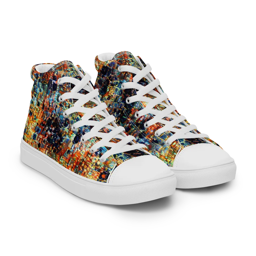 Urban Aurora on Men's High Top Canvas Shoes — Right Front