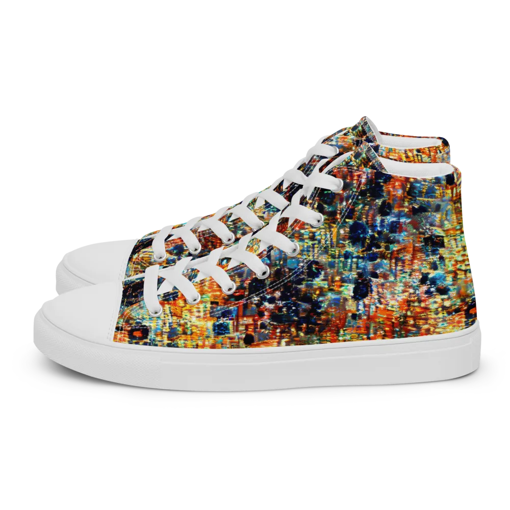 Urban Aurora on Men's High Top Canvas Shoes — Left
