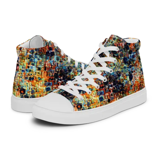 Urban Aurora on a Men's High Top Canvas Shoes