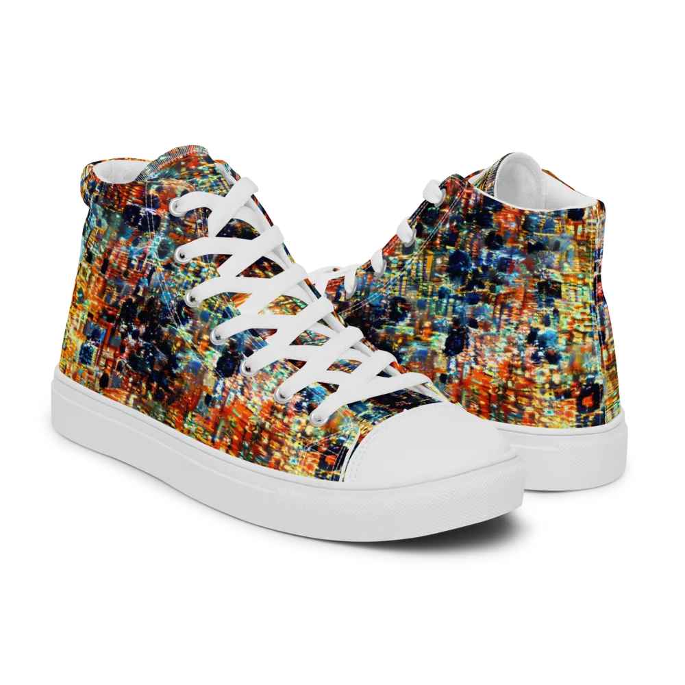 Urban Aurora on Men's High Top Canvas Shoes — Right