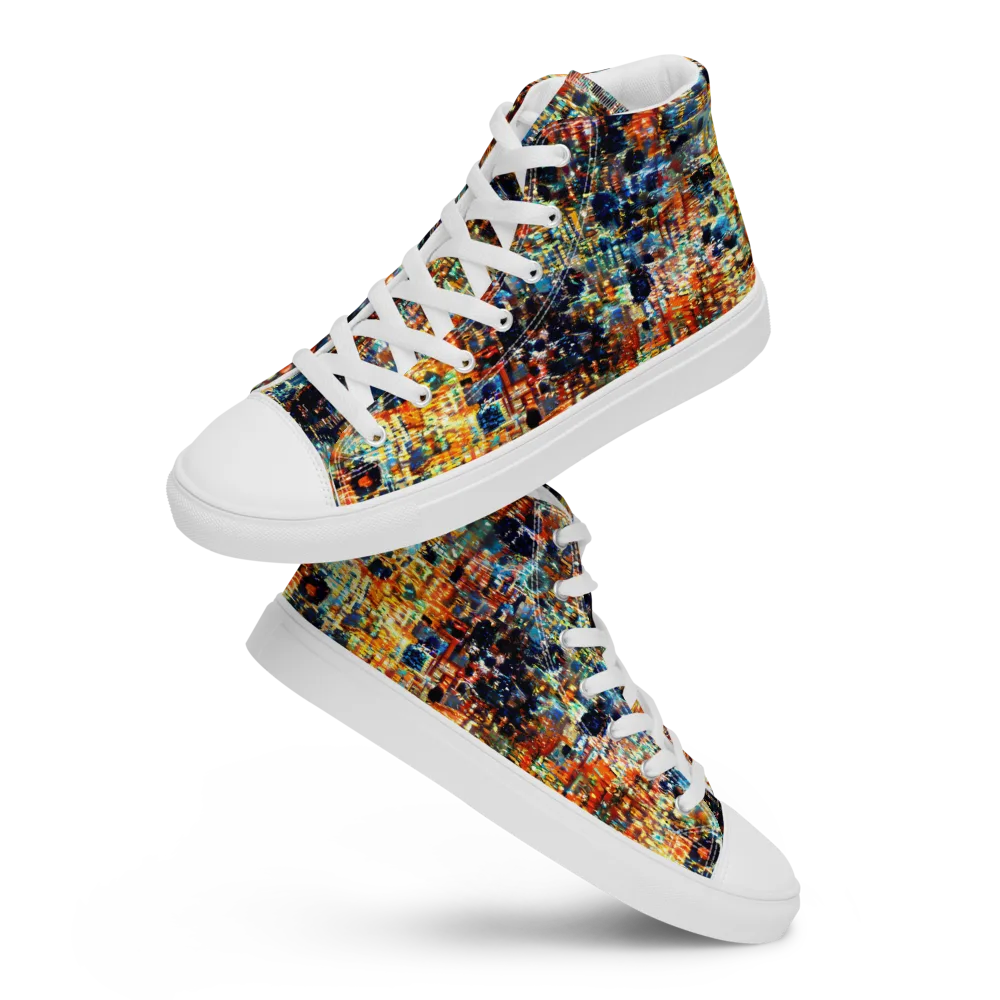 Urban Aurora on Men's High Top Canvas Shoes — Front