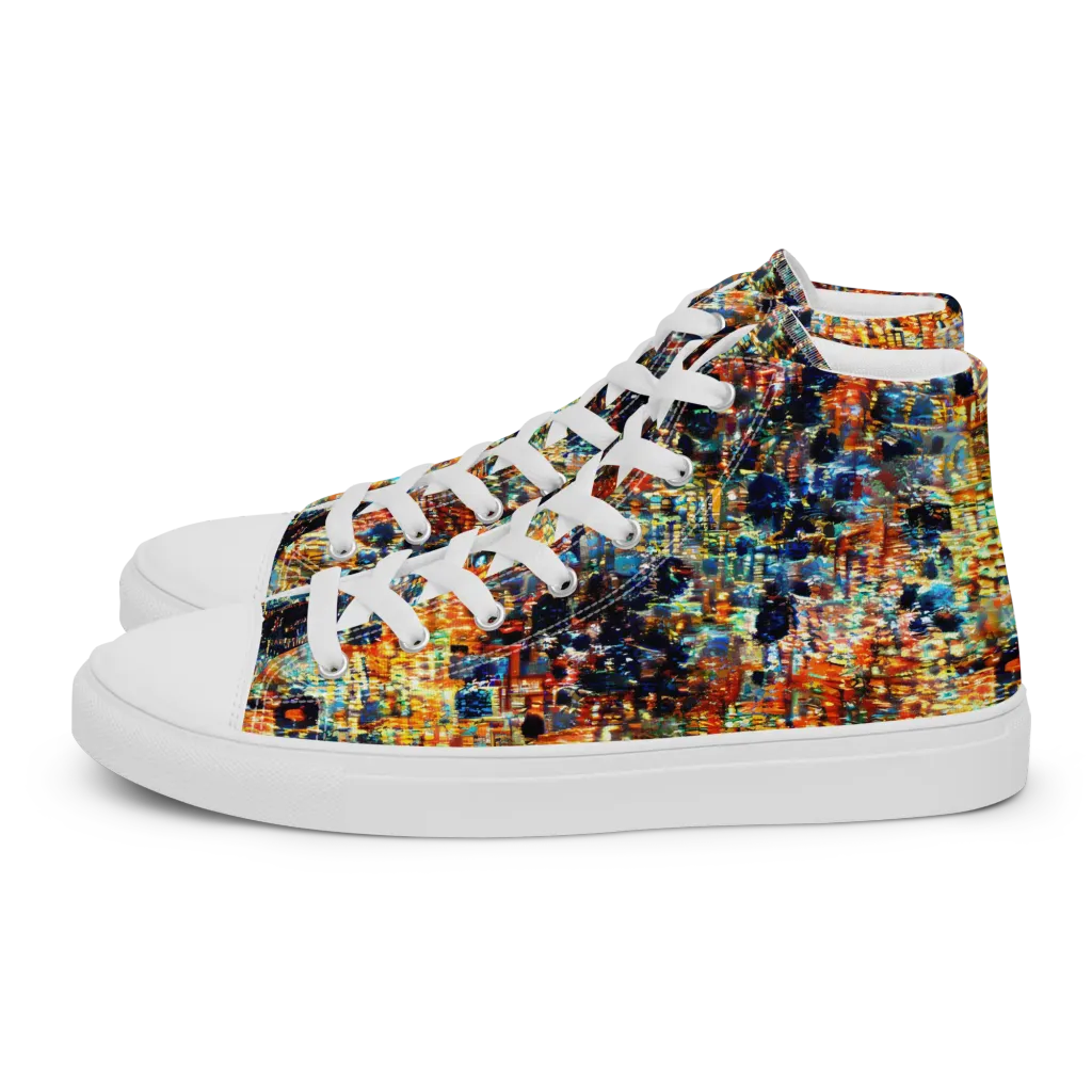 Urban Aurora on Women's High Top Canvas Shoes — Left