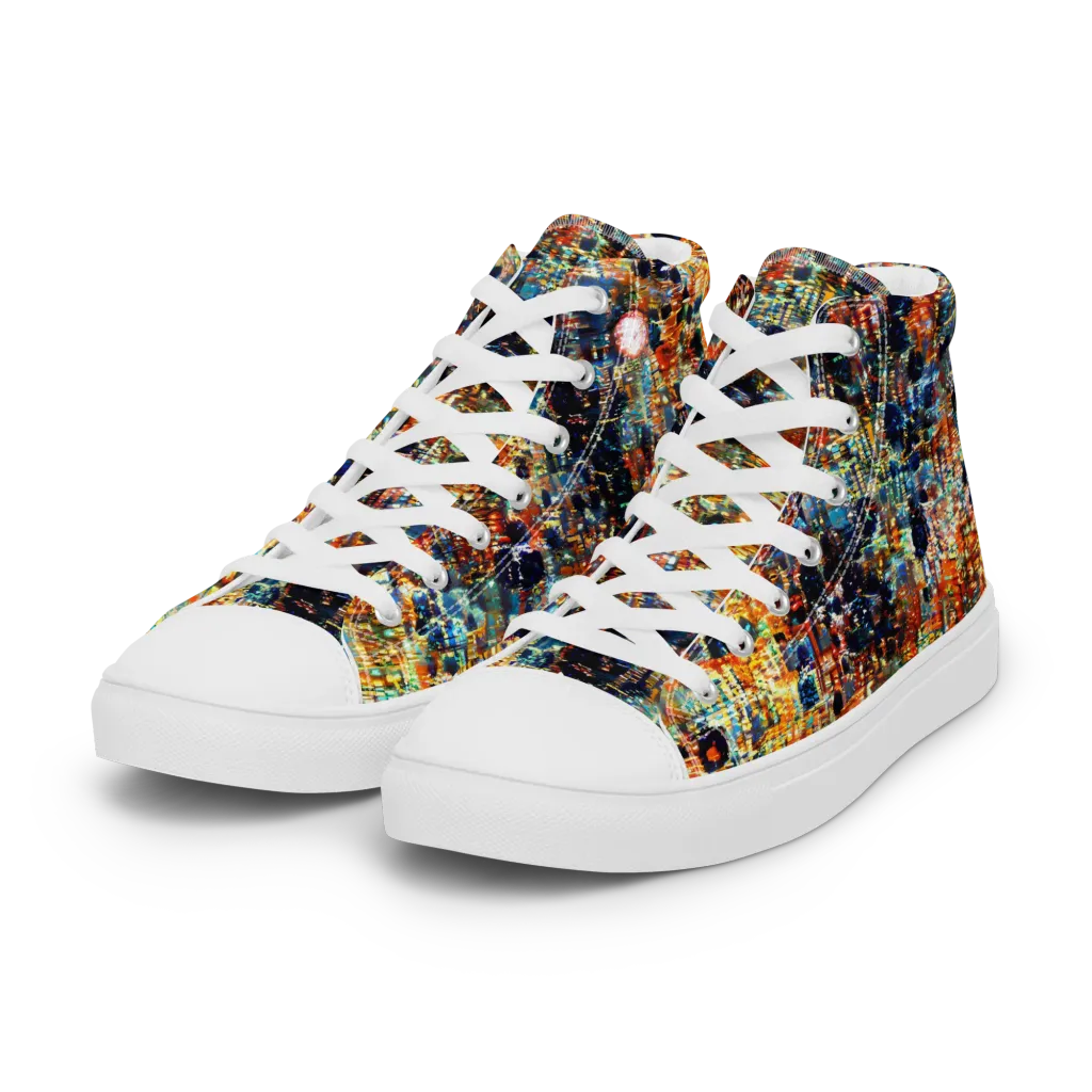 Urban Aurora on Women's High Top Canvas Shoes — Left Front
