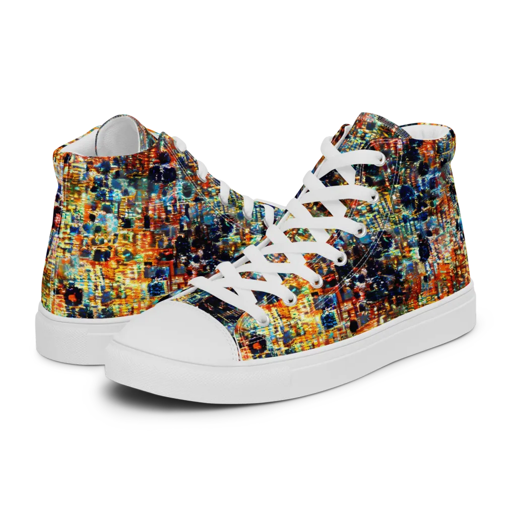Urban Aurora on Women's High Top Canvas Shoes — Left