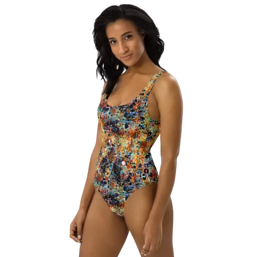 Urban Aurora on a One-Piece Swimsuit