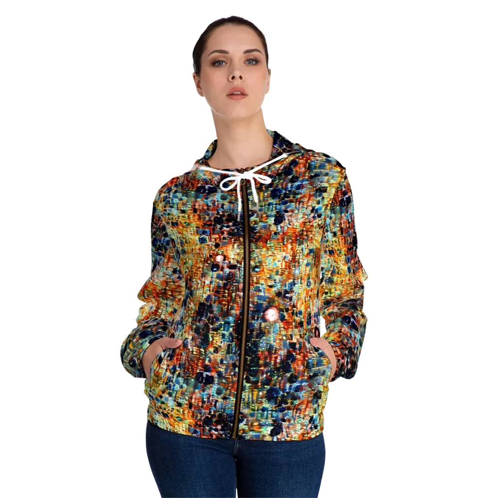 Urban Aurora on Women's Full-Zip Hoodie — Front On Person