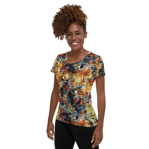Urban Aurora on a Women's Athletic T-Shirt