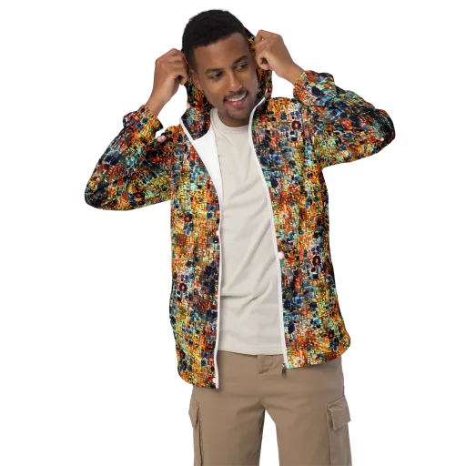 Urban Aurora on a Men's Windbreaker