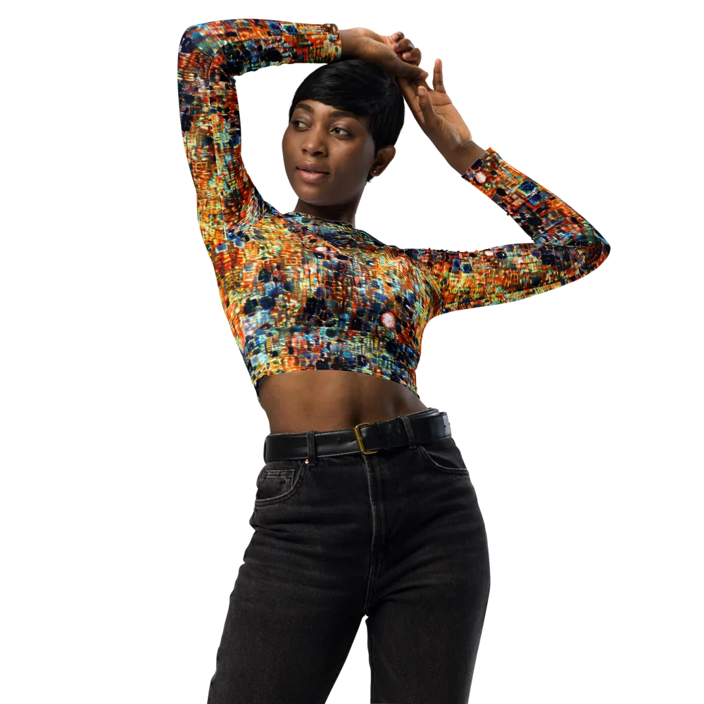 Urban Aurora on Long Sleeve Crop Top — Front
