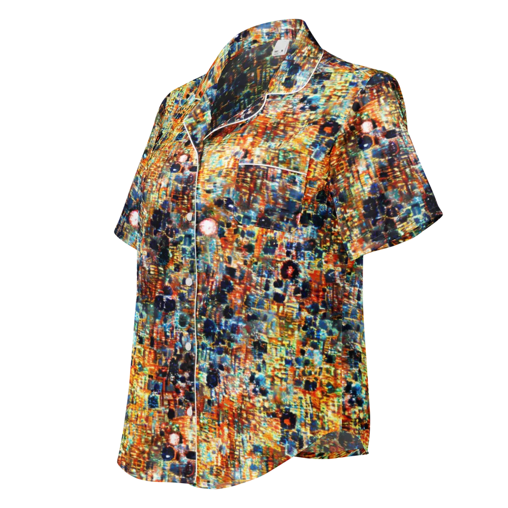 Urban Aurora on Women's Short Sleeve Pajama Top — Left Front