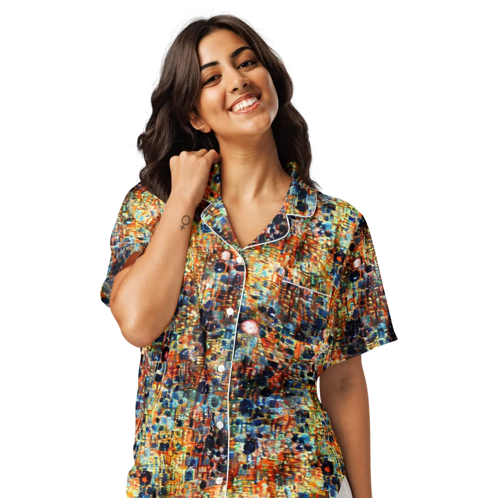 Urban Aurora on Women's Short Sleeve Pajama Top — Front