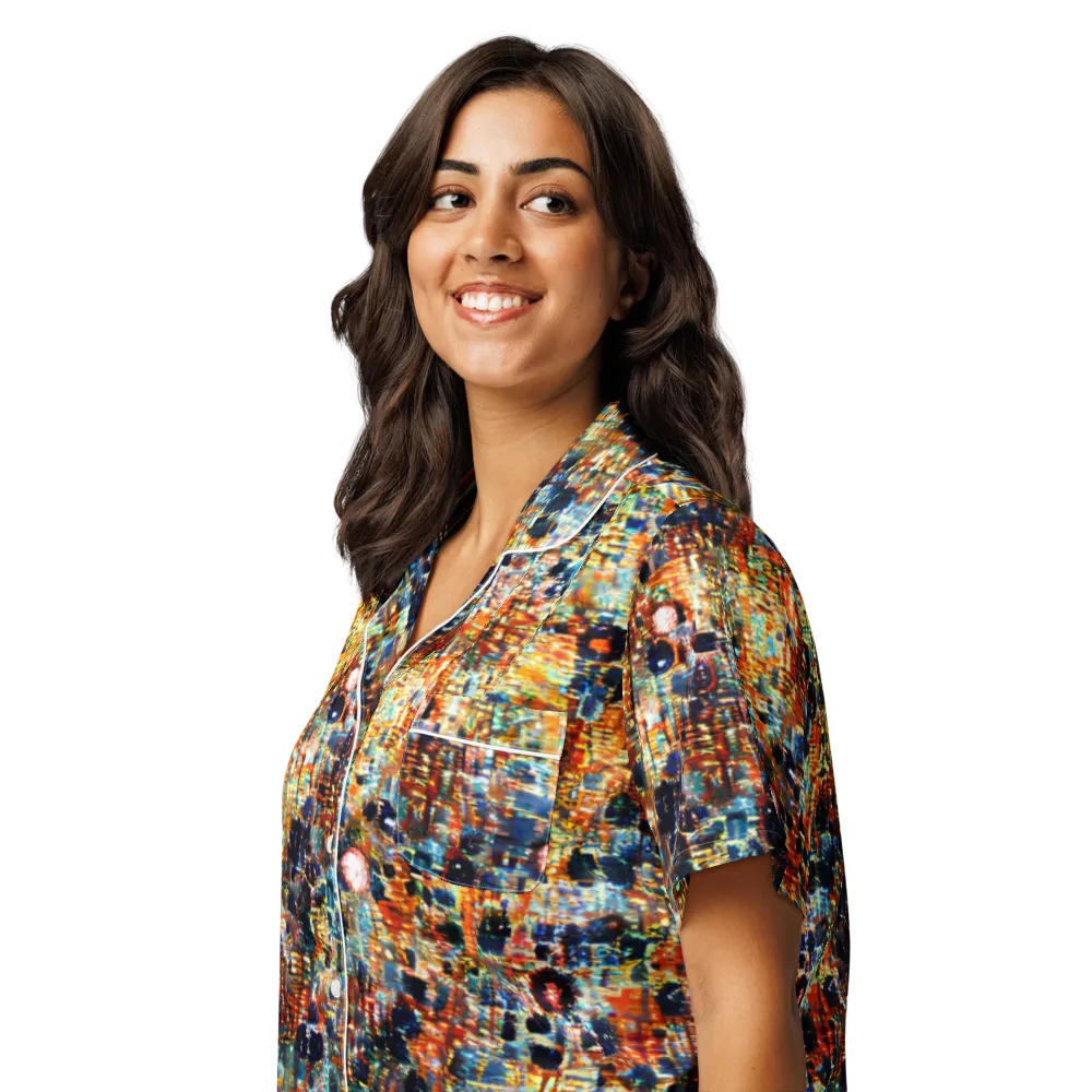 Urban Aurora on Women's Short Sleeve Pajama Top — Left Front