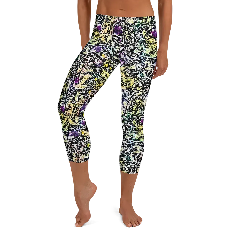 Prismatic Underbrush on Capri Leggings — Front
