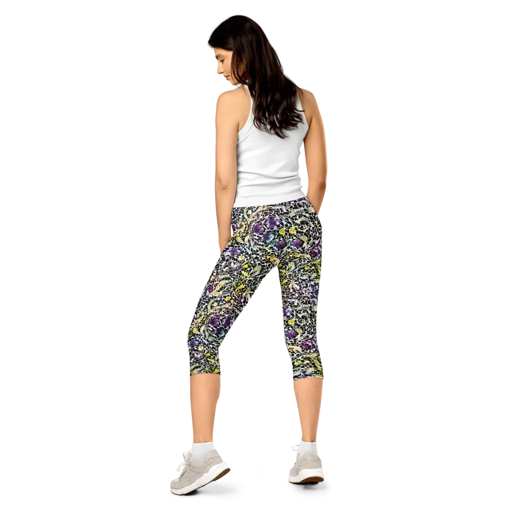 Prismatic Underbrush on Capri Leggings — Back