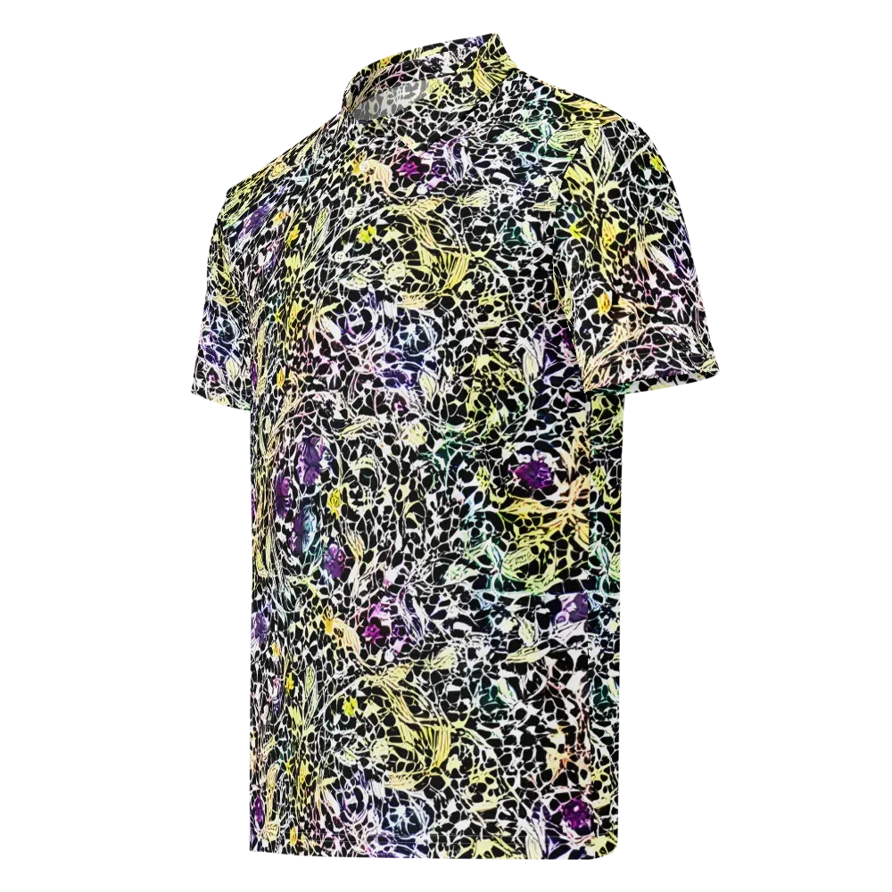 Prismatic Underbrush on Men's Slim Fit Polo Shirt — Left Front