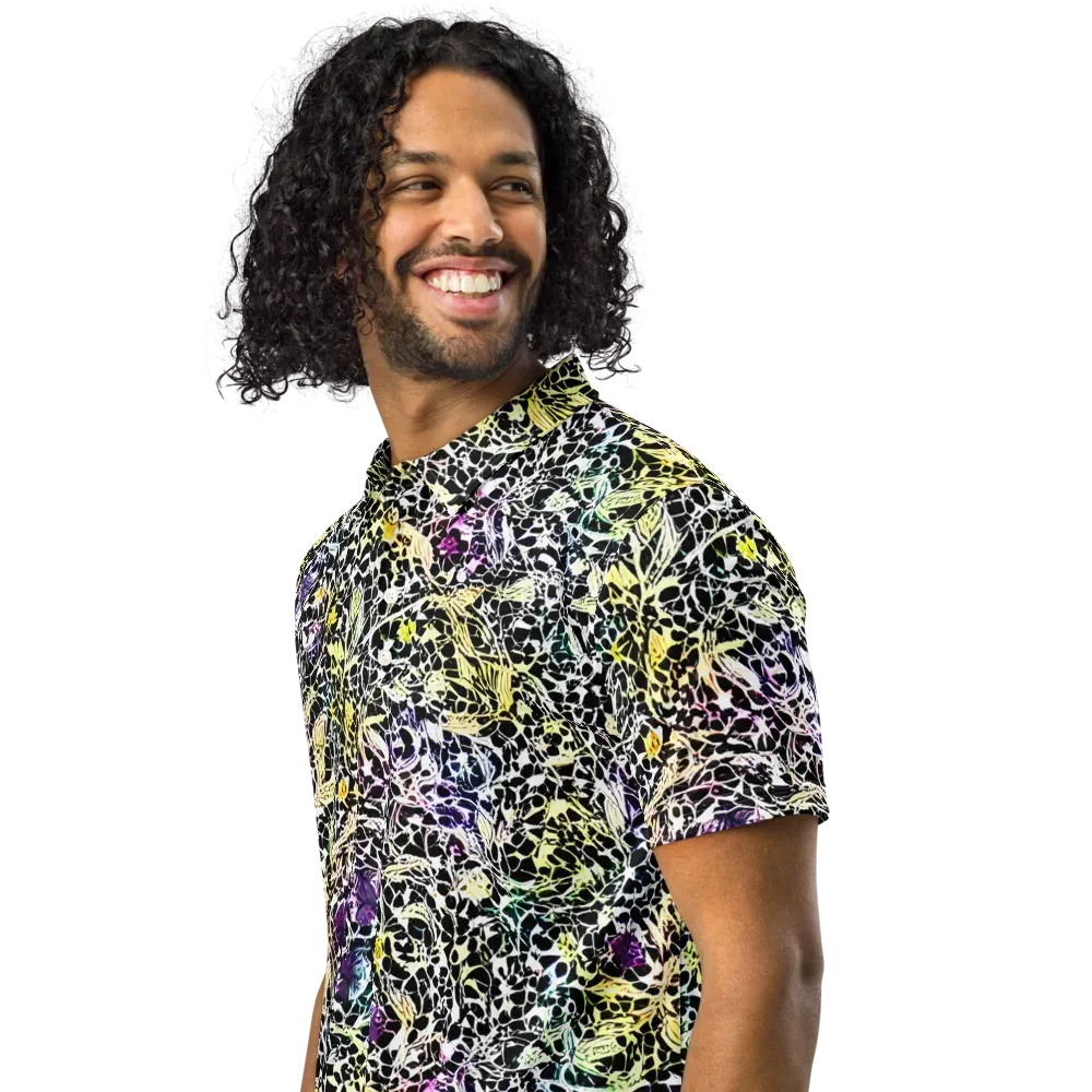 Prismatic Underbrush on Men's Slim Fit Polo Shirt — Left Front