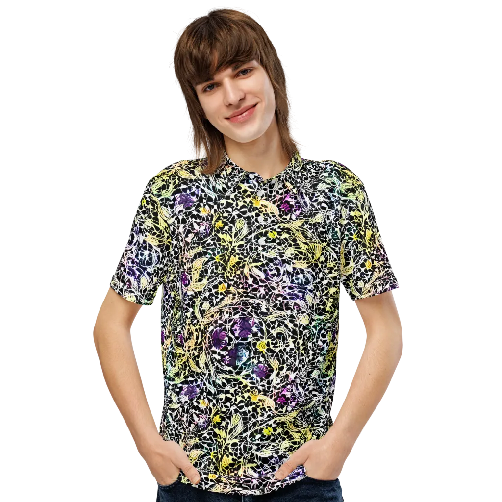 Prismatic Underbrush on Men's Slim Fit Polo Shirt — Front