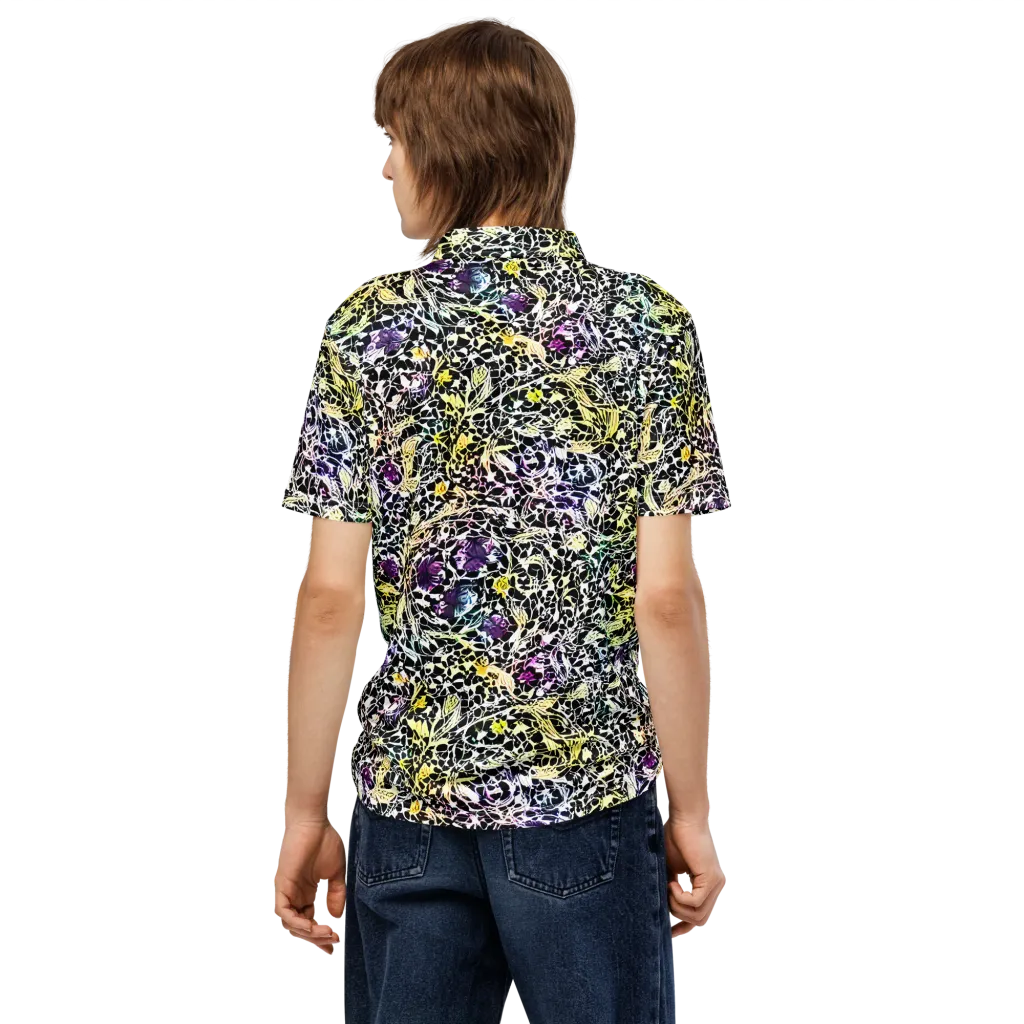 Prismatic Underbrush on Men's Slim Fit Polo Shirt — Back