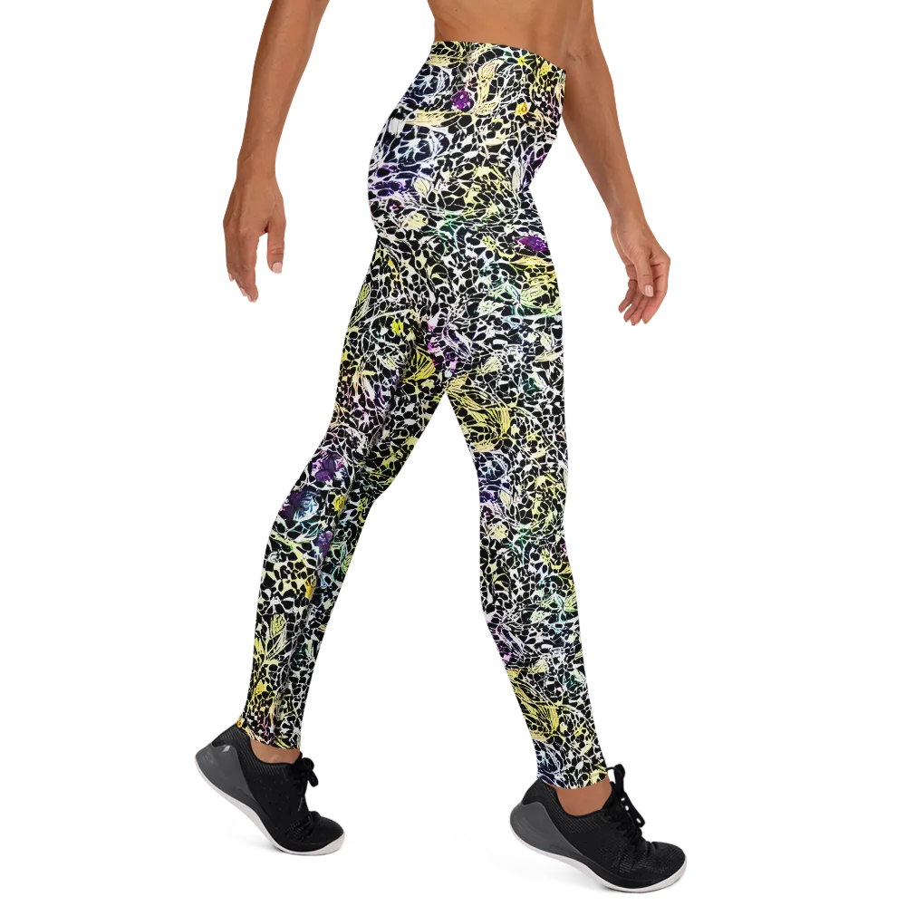 Prismatic Underbrush on Yoga Leggings — Right