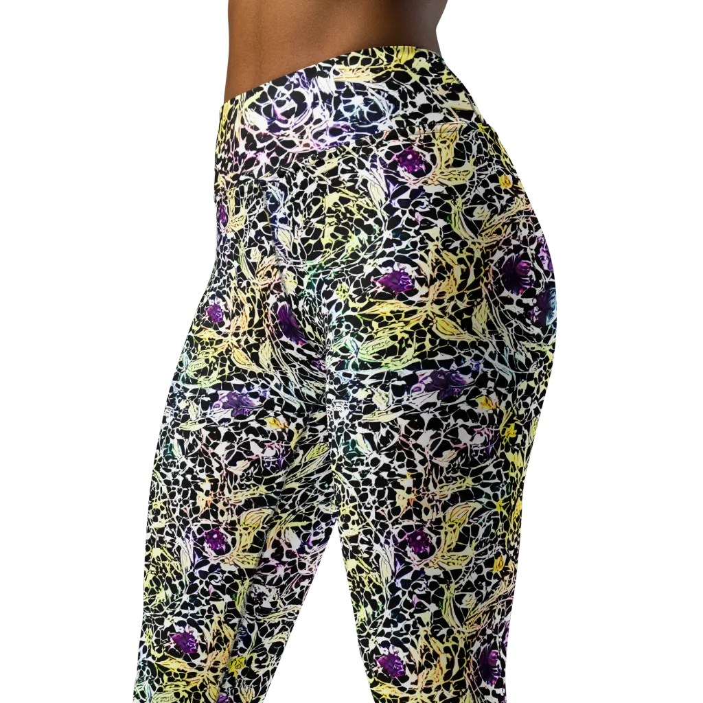 Prismatic Underbrush on Yoga Leggings — Left Front
